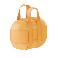 photo Alessi-Food à porter Lunch box with three compartments in thermoplastic resin, yellow 1
